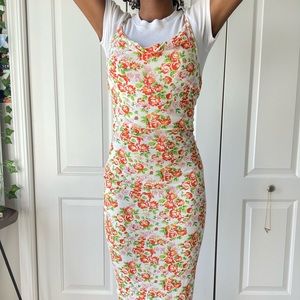 Floral midi dress| cowl neck| spring/summer vibes!